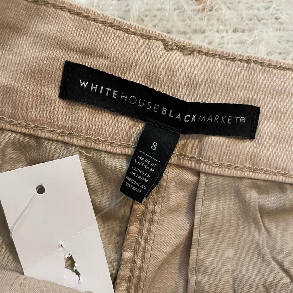 White House Black Market Tan A-line Mini Skirt - Picture 4 of 7